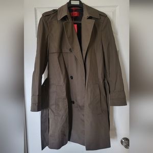 NWT Hugo Boss Mens Trench 38R Dark Khaki